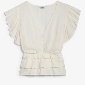 Tired Ruffle Embroidered Top